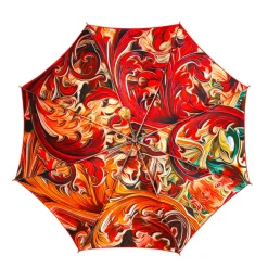 Abstract Red Radiance: Exclusive Umbrella with Abstract Design in Red