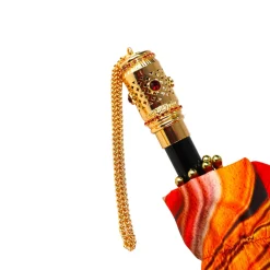 Abstract Red Radiance: Exclusive Umbrella with Abstract Design in Red