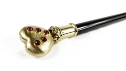 Bastone da collezione con cuore dorato 24K