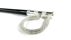 Bastone da passeggio di bellezza con cristalli - placcato Argento 925
