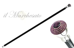 Bastone da passeggio di lusso - pomolo con cristalli fucsia