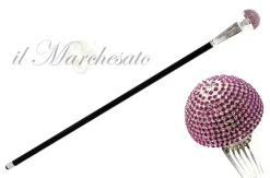 Bastone da passeggio di lusso da collezione - Cristalli fucsia