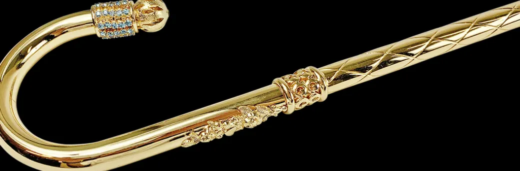 Bastone da passeggio 24k placcato oro di lusso