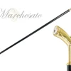 Bastone da passeggio per uomo - robusta maniglia in ottone 24k placcat