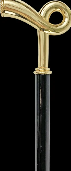 Bastone da passeggio per uomo - robusta maniglia in ottone 24k placcat