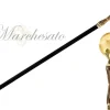Bastone da passeggio robusto ed elegante - sfera in ottone a specchio