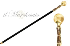 Bastone da passeggio robusto ed elegante - sfera in ottone a specchio