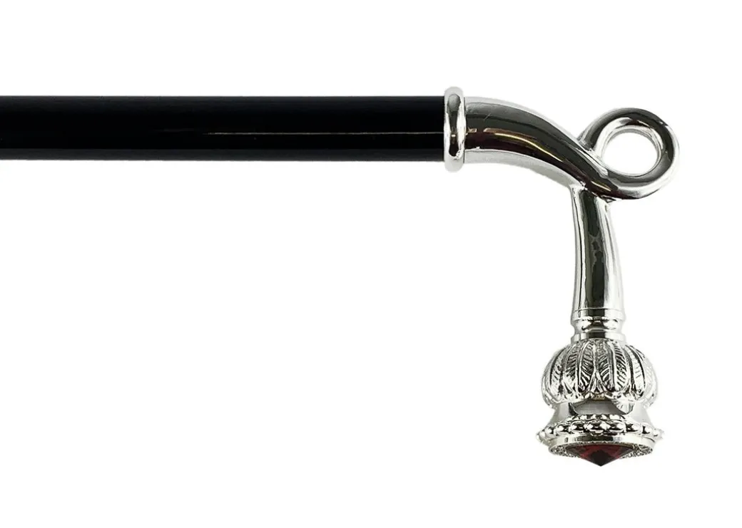 Bastone da passeggio robusto con cristallo Swarovski rosso