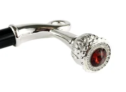 Bastone da passeggio robusto con cristallo Swarovski rosso