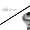 Bastone di lusso con "Fiore" placcato argento con cristalli