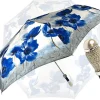 Bellissimo ombrello pieghevole con papaveri blu