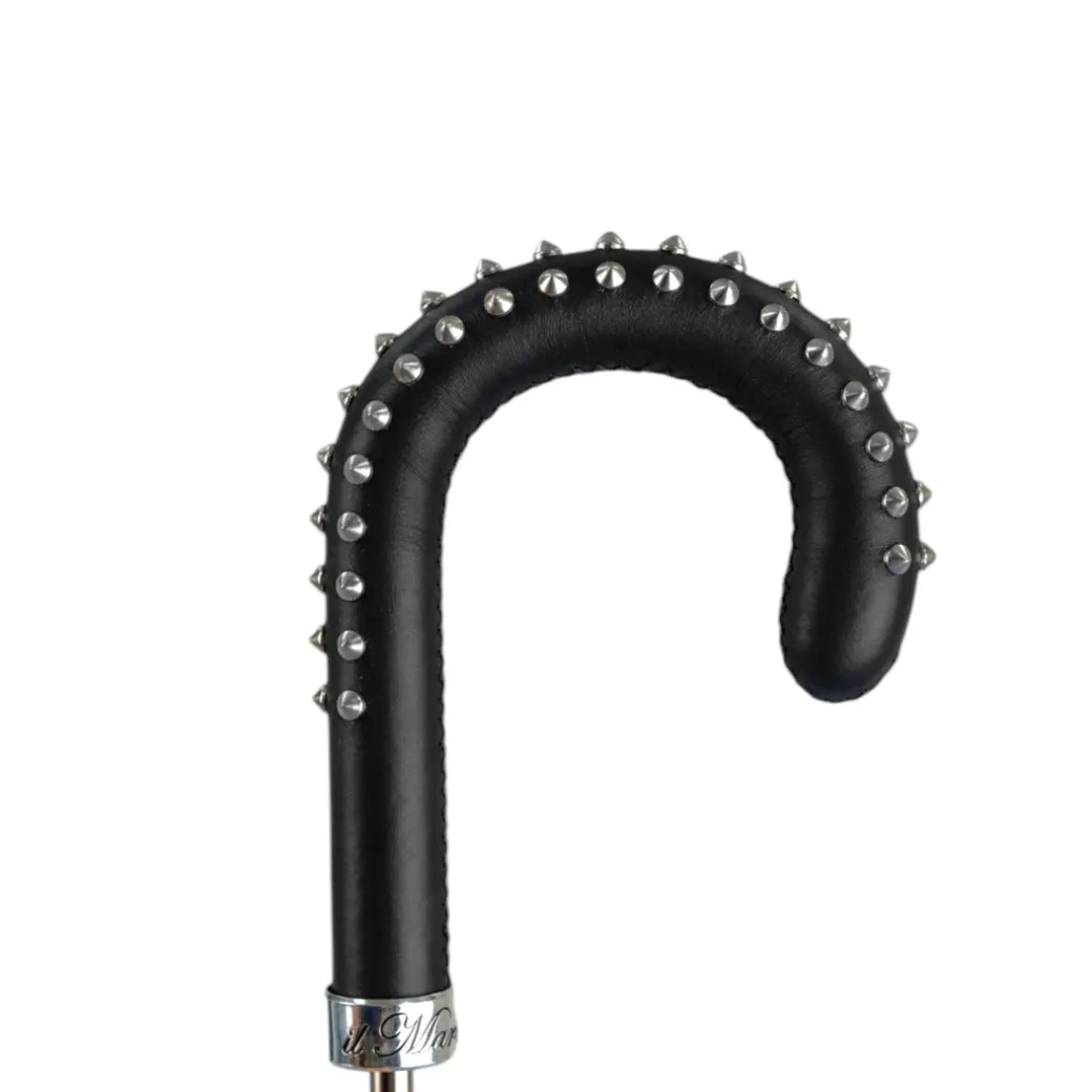 Blue Umbrella with Textured Scales and Rock-Style Studded Handle