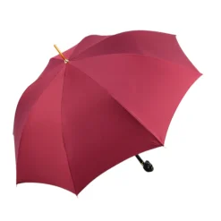 Bold Burgundy Umbrella with Artisan Skull Handle for a Unique Style