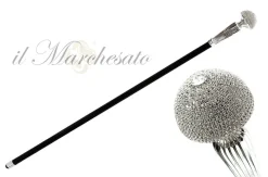 Brillante bastone da passeggio con cristalli Swarovski incastonati