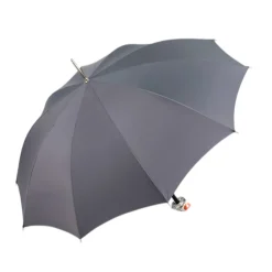 Carnival of Shadows: Grey Umbrella with Intricate Clown Handle