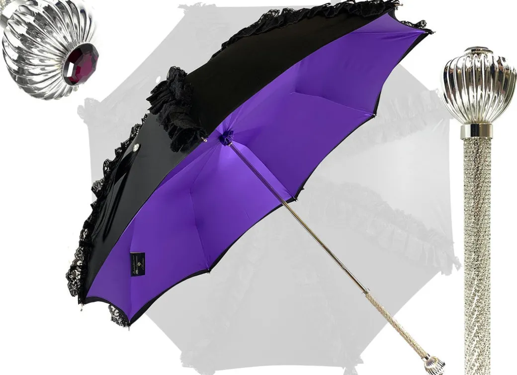 Collezione limitata - ombrello con pizzo nero - esclusivo "ilMarchesat