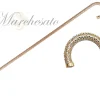Crook Walking Cane Encrust di cristalli di acquamarina