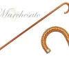 Crook Walking Cane Encrust di cristalli arancioni