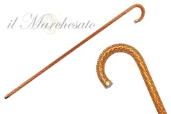 Crook Walking Cane Encrust di cristalli arancioni