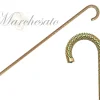 Crook Walking Cane Encrust di cristalli di smeraldo