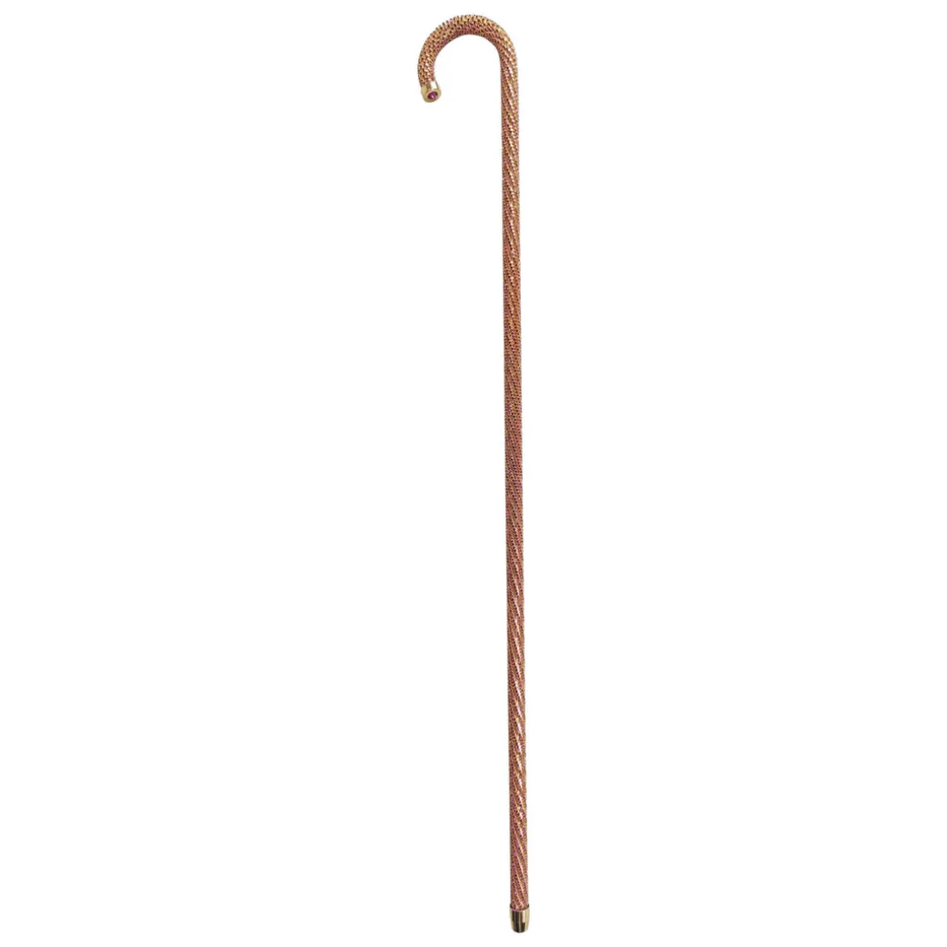 Crook Walking Cane Encrust di cristalli di ametista