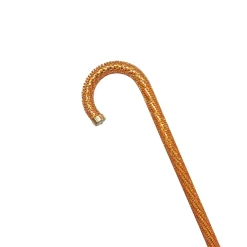 Crook Walking Cane Encrust di cristalli arancioni