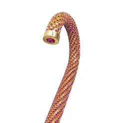 Crook Walking Cane Encrust di cristalli di ametista
