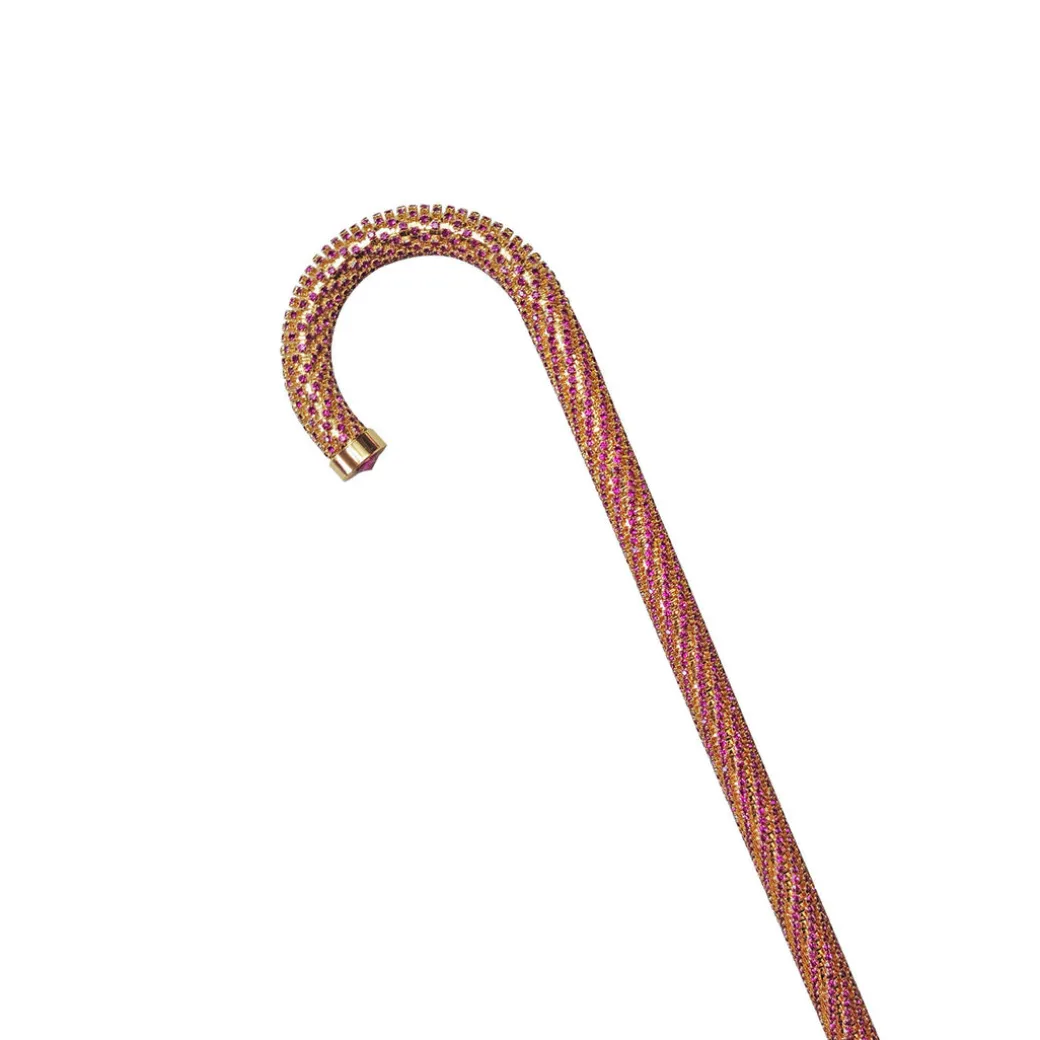 Crook Walking Cane Encrust di cristalli di ametista