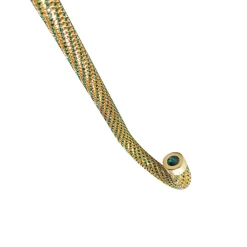 Crook Walking Cane Encrust di cristalli di smeraldo