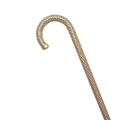 Crook Walking Cane Encrust di cristalli di acquamarina