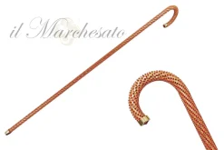 Crook Walking Cane incrostata da cristalli Siam