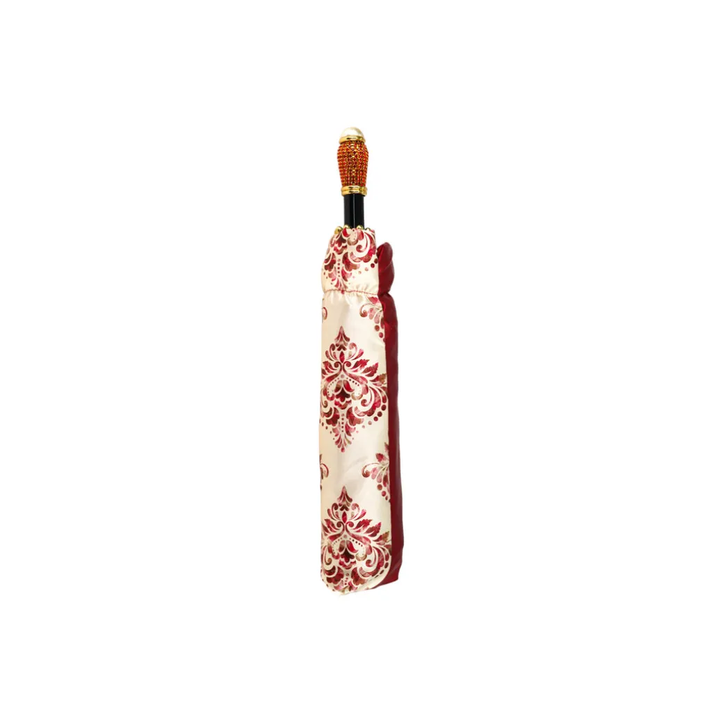 Damask Splendor: Exclusive Umbrella with Damask Design in Amaranth Col