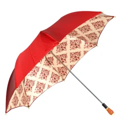 Damask Splendor: Exclusive Umbrella with Damask Design in Amaranth Col