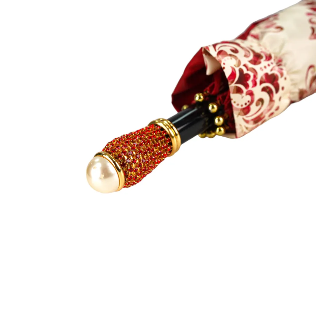 Damask Splendor: Exclusive Umbrella with Damask Design in Amaranth Col