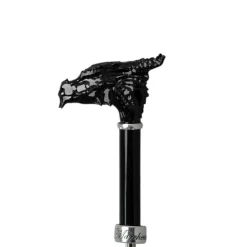 Dragon’s Fury: Black Umbrella with Fierce Dragon Handle