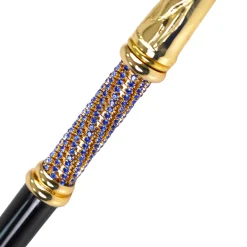 Elegant Italian Craftsmanship: Luxury Walking Cane with 24K Gold Plati