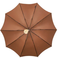 Elegant Tobacco Umbrella with Gold Ram