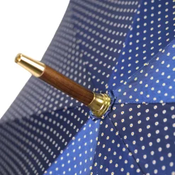 Elegant Umbrella with Blue Leather Handle and Beechwood Shaft