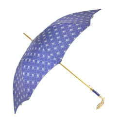 Elegant Umbrella with Filigree Metal Handle and Lily Design
