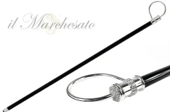 Elegante bastone da passeggio placcato argento da collezione