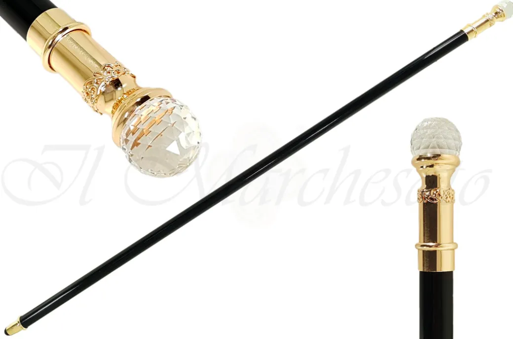 Elegante bastone da passeggio da cerimonia dorato