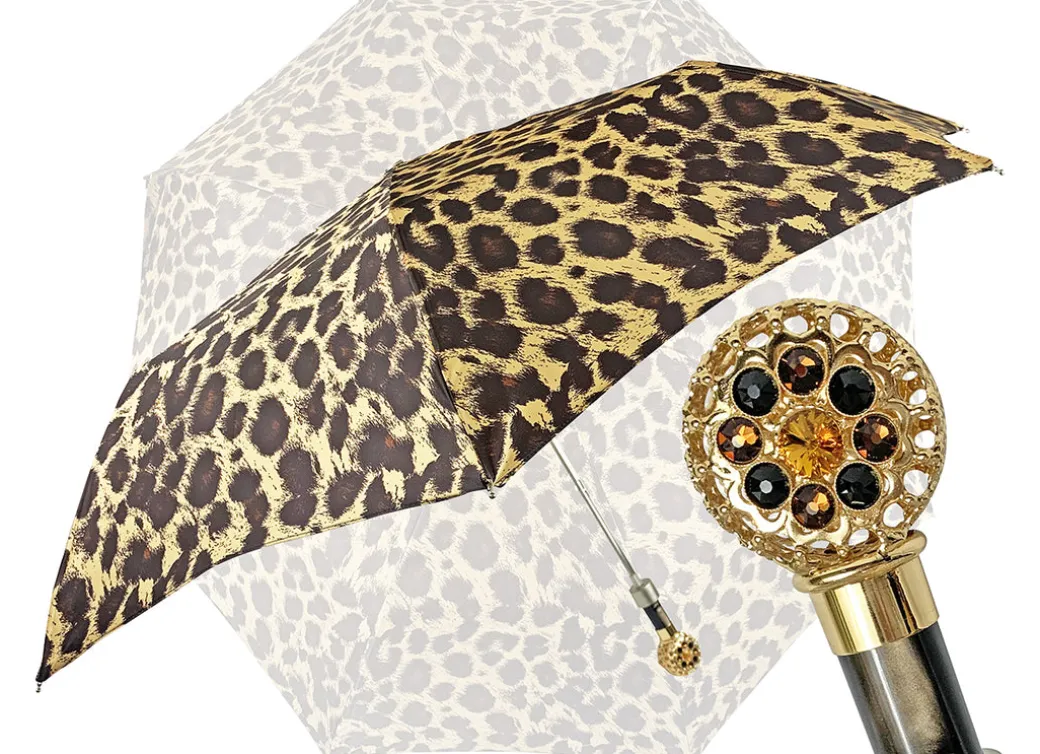 Elegante disegno leopardo con impugnatura filigrana