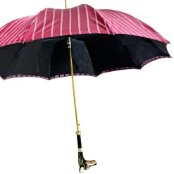Elegante ombrello - Manico Dobermann placcato oro 24K