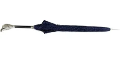 Elegante ombrello da uomo con falco placcato argento