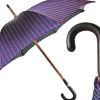 Elegante ombrello maschile con manico in pelle nera