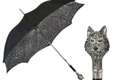 Elegante ombrellone - lupo 925 argento con design della pelliccia