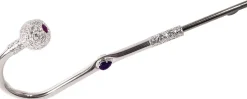 Esclusivo disegno violetto - impugnatura placcata in argento e cristal