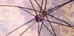 Esclusivo disegno violetto - impugnatura placcata in argento e cristal