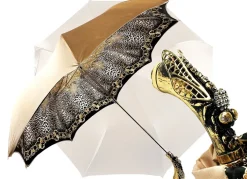 Esclusivo ombrello con Libellula placcata in oro 24K
