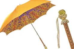 Fantastico ombrello arancione con stampa leopardata